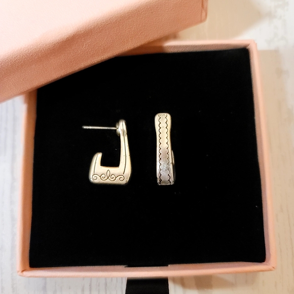 Elegant Silver Hoop Earrings - Picture 3 of 3